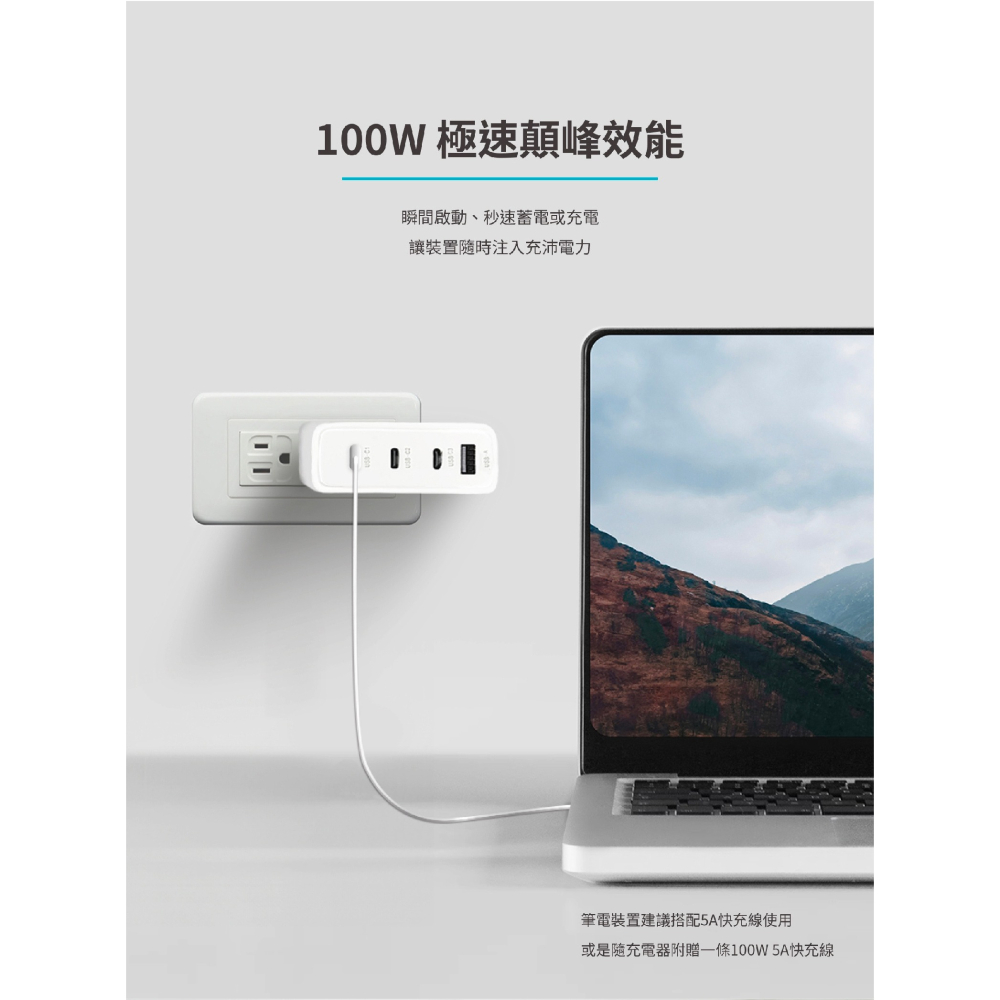 imos 100W 四孔 折角 PD QC 充電器 充電頭 快充頭 適 iphone 16 15 14-細節圖4