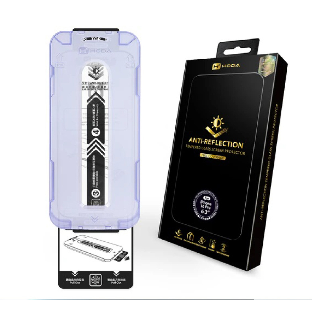 HODA AR 抗反射 9H 玻璃貼 保護貼 太空艙 適 iPhone 16 Plus Pro Max-細節圖2