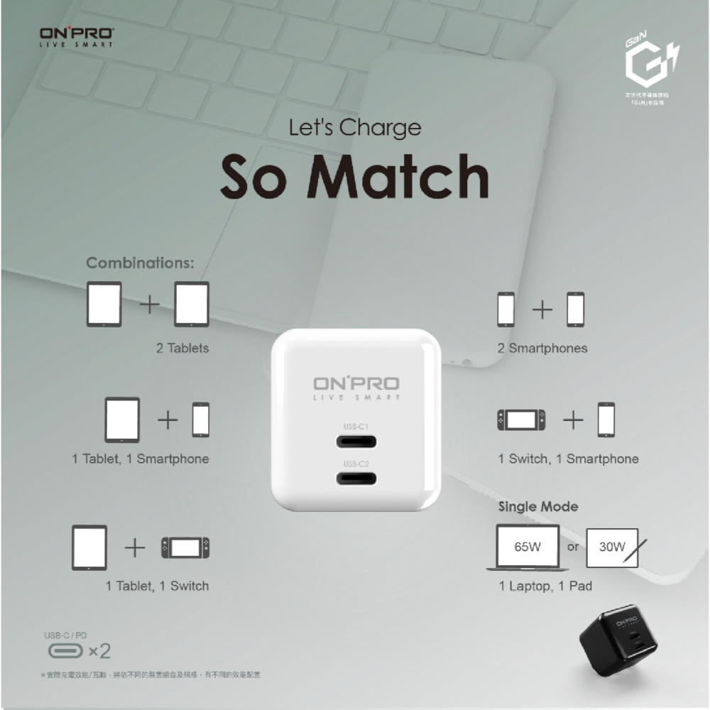 ONPRO UC 2P01 ULTRA GAN PD 65W 氮化鎵 快充 急速 充電器 適 iPhone 16 15-細節圖9