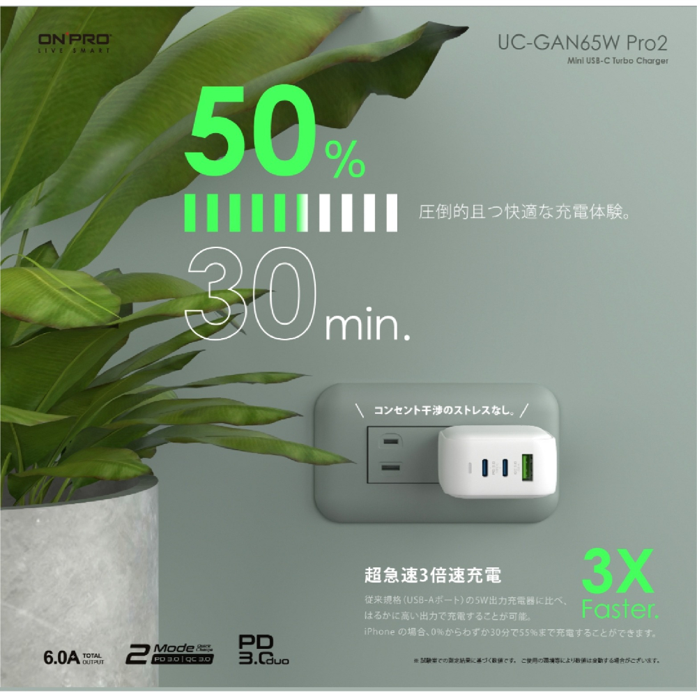 ONPRO UC GAN PD 65W 3孔 氮化鎵GaN  超急速 充電器 適 iPhone 16 15-細節圖7