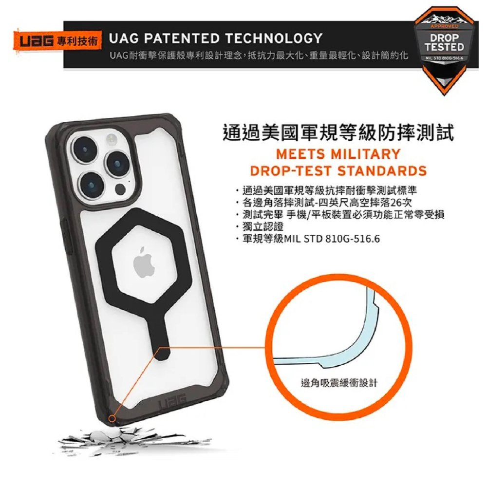 UAG 磁吸 耐衝擊 全透 MagSafe  防摔殼 保護殼 手機殼 iPhone 16 Plus Pro Max-細節圖5