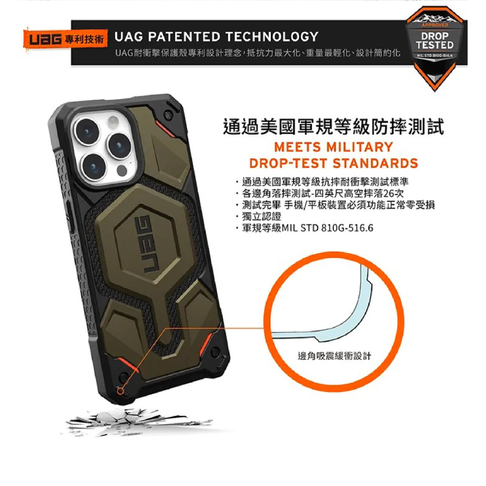 UAG 磁吸 頂級 特仕版 耐衝擊 MagSafe 保護殼 防摔殼 適 iPhone 16 Plus Pro Max-細節圖6