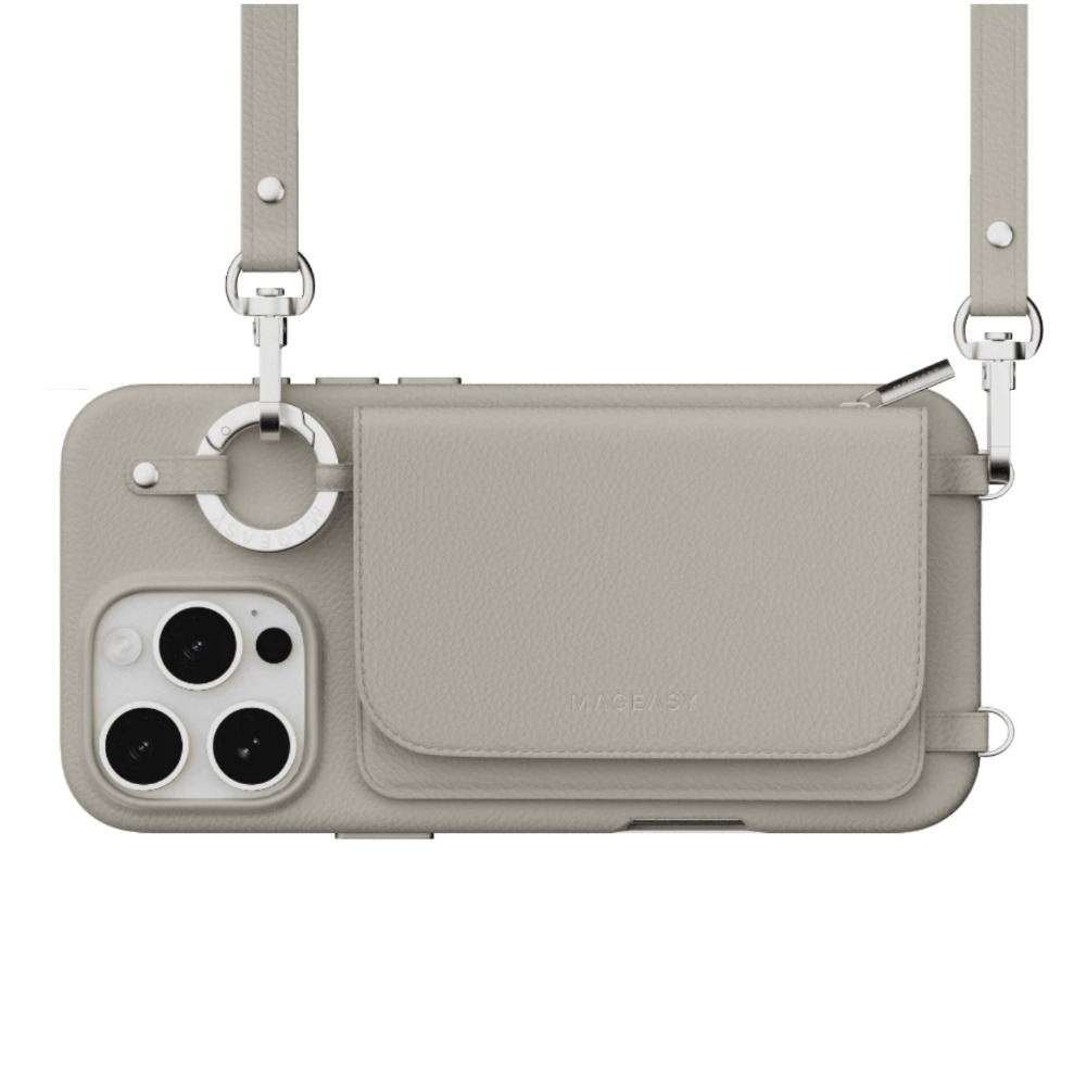 星光白 Pouch M 錢包磁吸手機殼