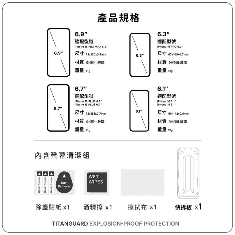 JTLEGEND jtl TITANGUARD 9h 玻璃貼 保護貼 iPhone 16 Plus Pro Max-細節圖8