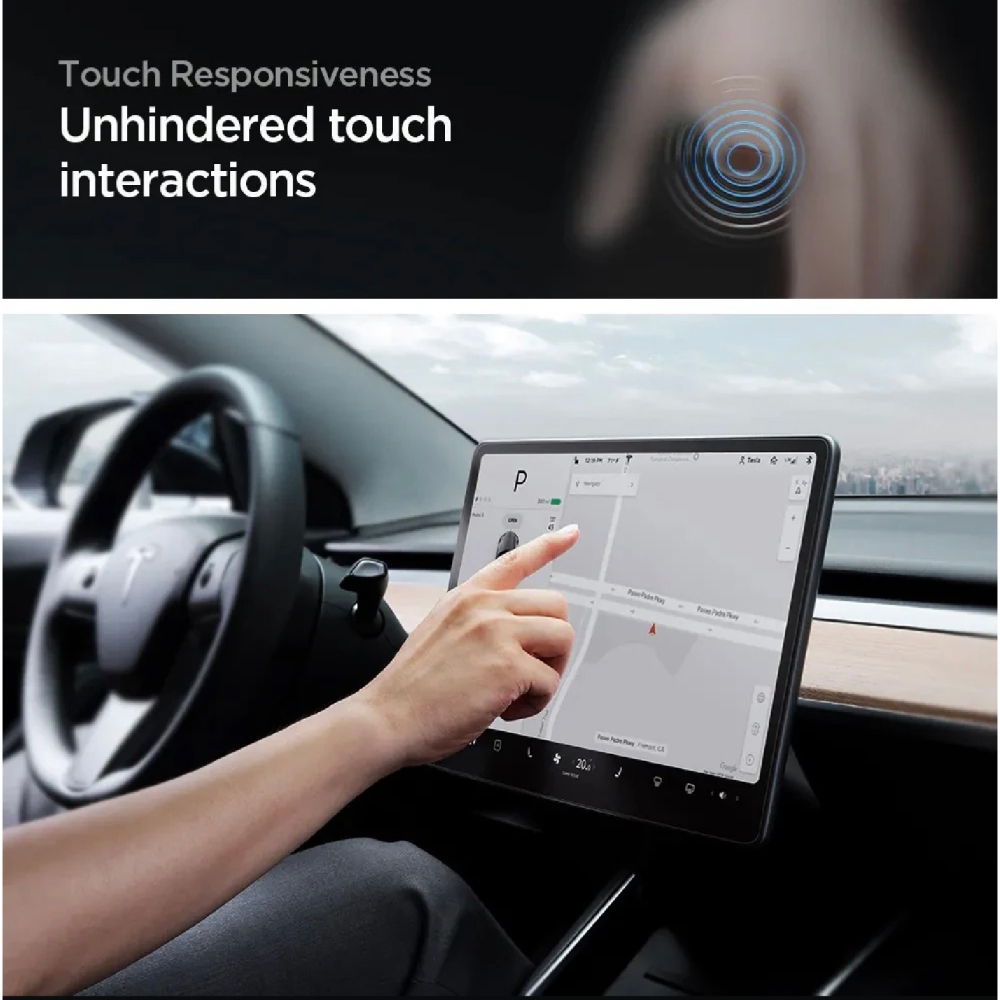 Spigen SGP 9h 霧面 防眩光 螢幕貼 保護貼 含快貼板 Tesla Model Y/3-細節圖6