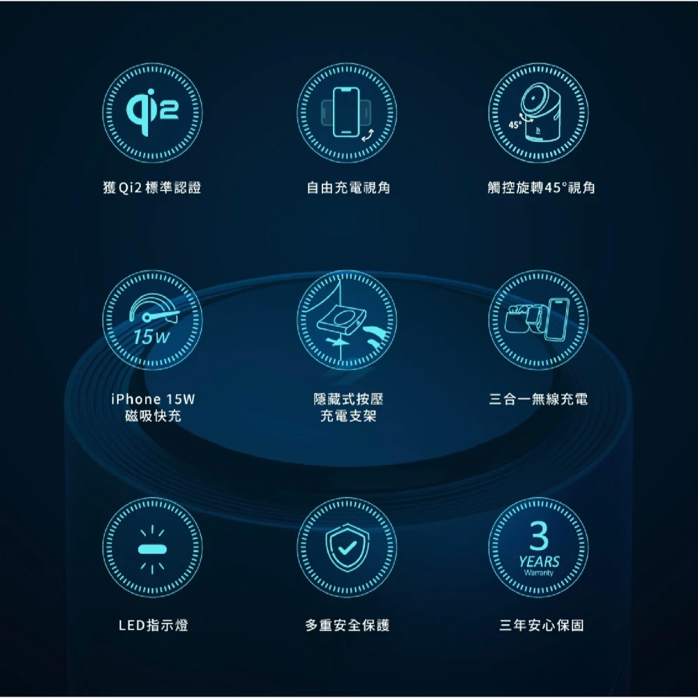 ADAM Mag Tube Qube Qi2 圓柱體 立方體 智慧型 三合一 旅行 磁吸無線充電座 iPhone 16-細節圖4