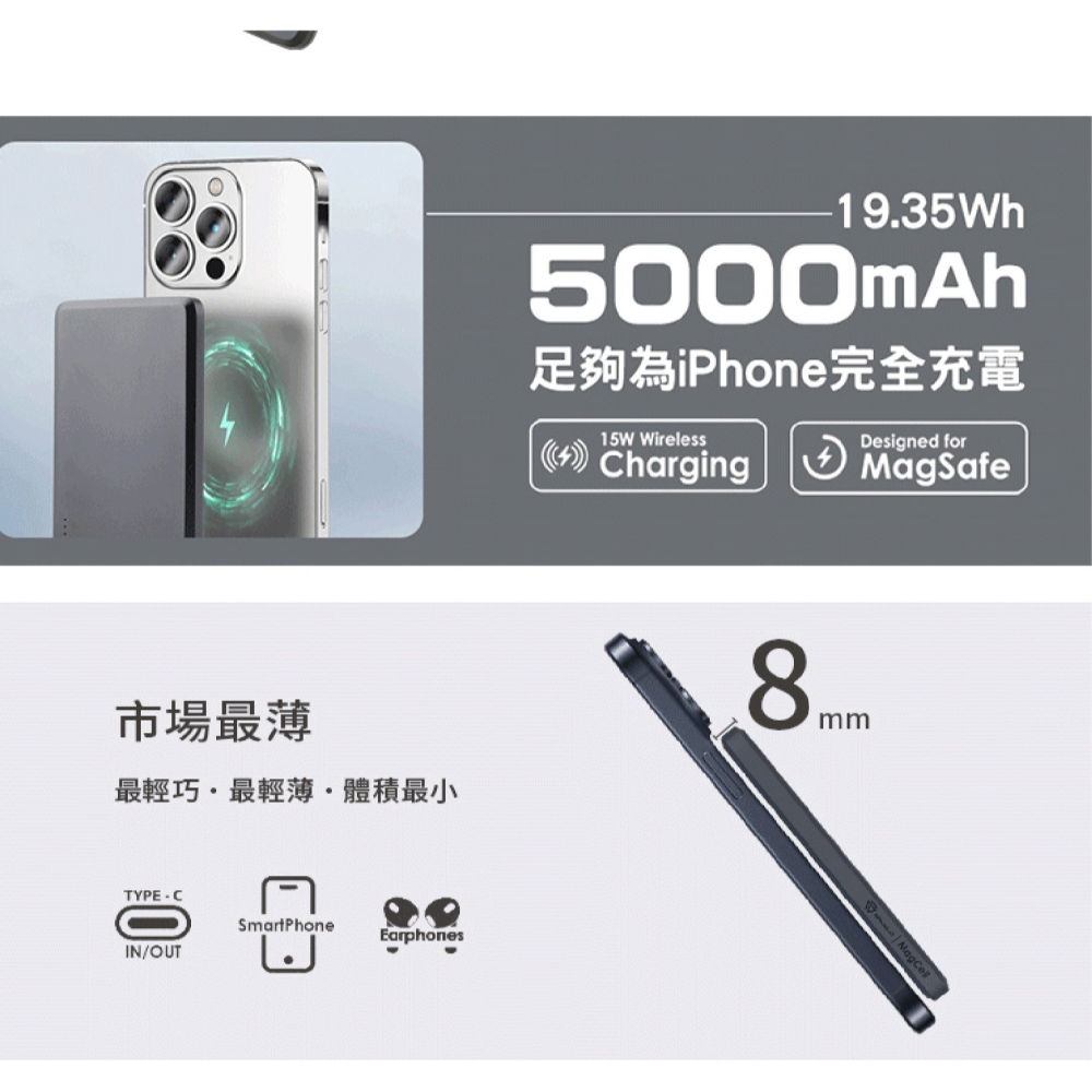 LARMI 樂米 磁吸 行動電源 適 iPhone 16 15 14 S24-細節圖3