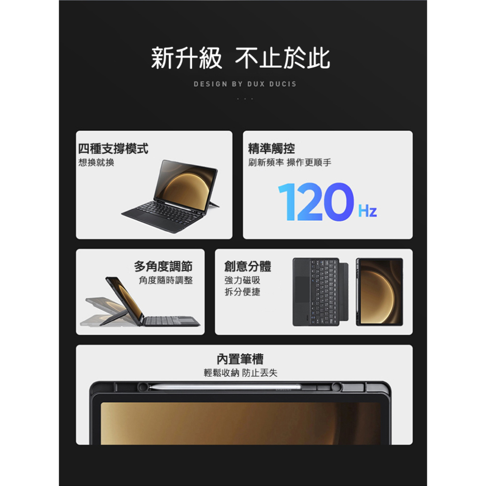 DUX DUCIS DK 鍵盤 保護套 SAMSUNG Galaxy Tab S10 S9 FE A9 Plus-細節圖4