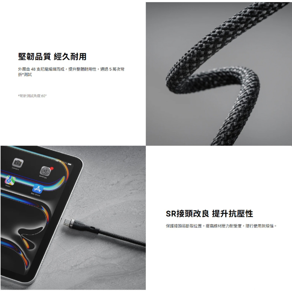 MAGEASY Wire USB A to C 快充 傳輸線 編織線 iPhone 16 15 S24-細節圖3