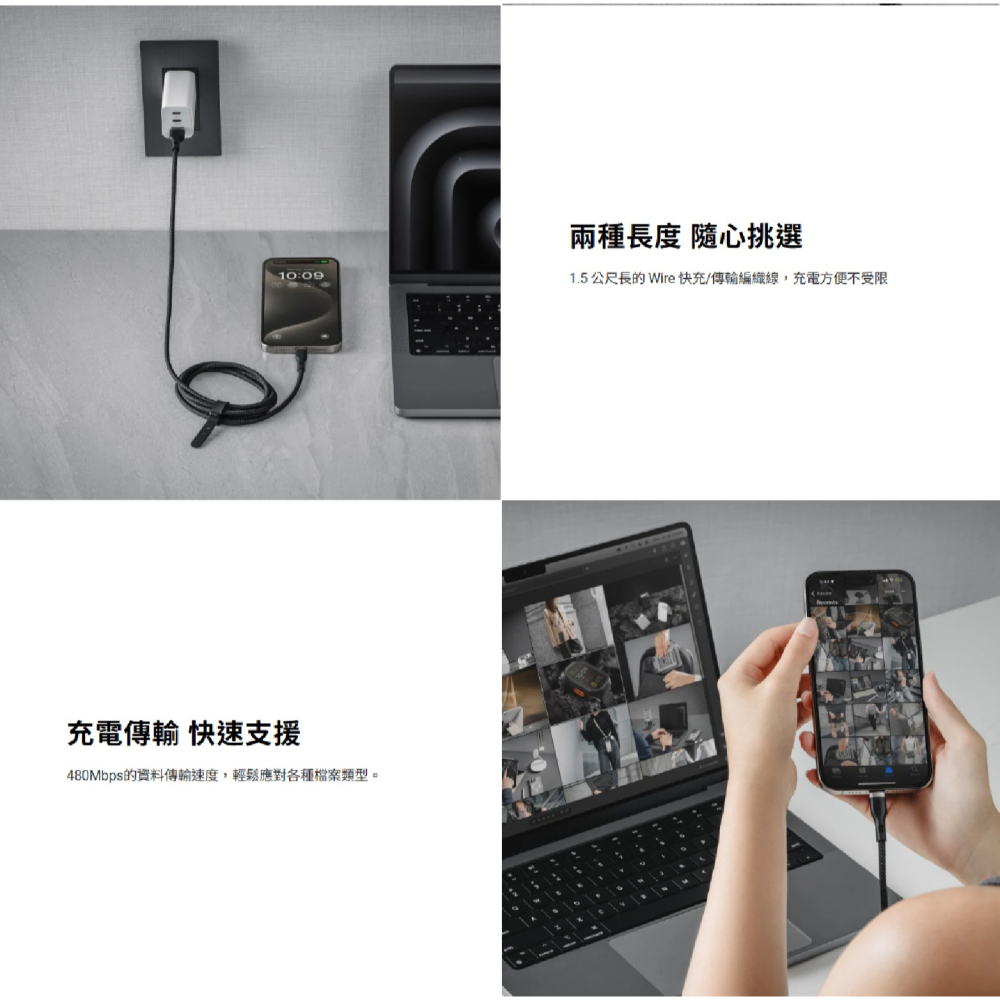 MAGEASY Wire USB A to C 快充 傳輸線 編織線 iPhone 16 15 S24-細節圖5