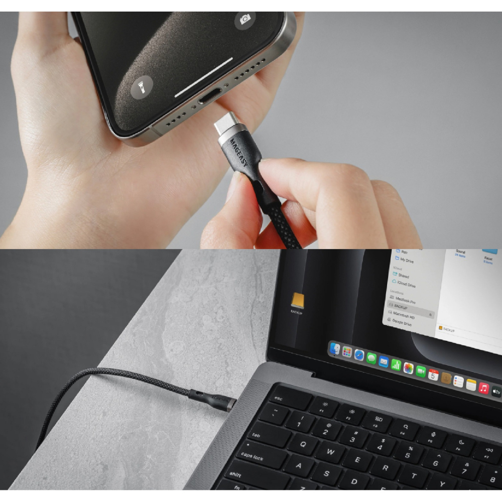 MAGEASY Wire USB A to C 快充 傳輸線 編織線 iPhone 16 15 S24-細節圖6