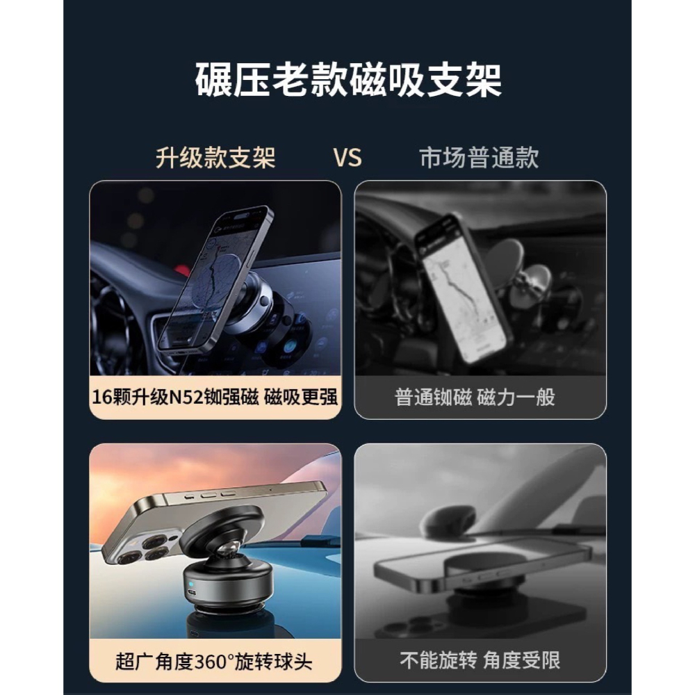 萬能 磁吸 真空 手機支架 MagSafe 手機 支架 適 iPhone 16 15 14 13 12 S24-細節圖5