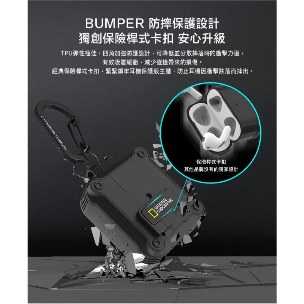 NatGeo 國家地理 RuggedBumper 防摔殼 保護殼 耳機殼 適 AirPods Pro 1 2 3-細節圖5