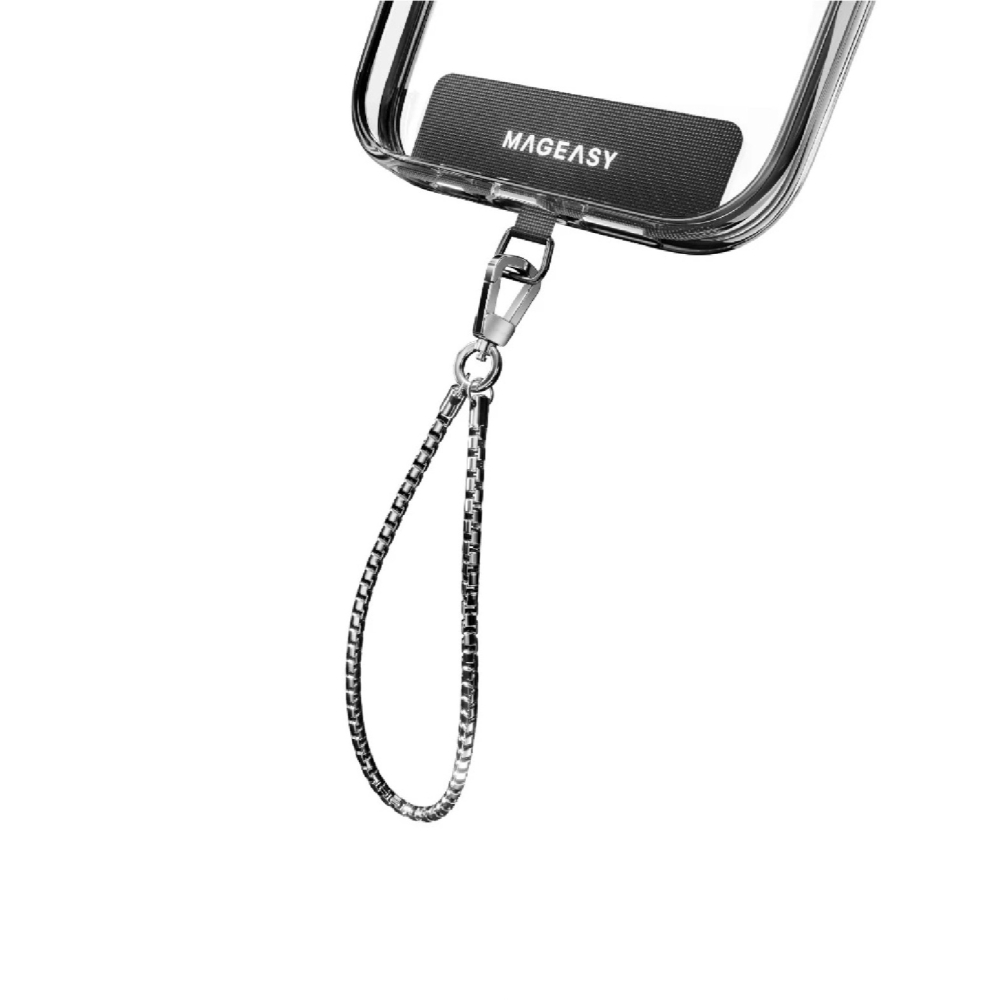 MAGEASY 金屬鏈手繩 4.5 mm 手機 掛繩 短繩 腕繩 防摔繩 適 iPhone 16 15 14 S24-細節圖2