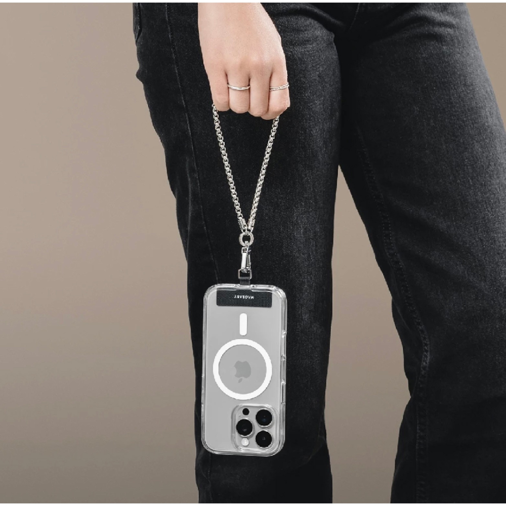 MAGEASY 金屬鏈手繩 4.5 mm 手機 掛繩 短繩 腕繩 防摔繩 適 iPhone 16 15 14 S24-細節圖8