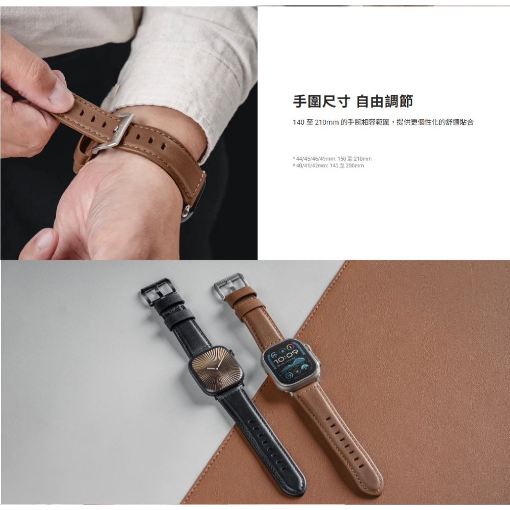 MAGEASY 小牛 皮革 錶帶 適 Apple watch S10 40 41 42 44 45 46 49 mm-細節圖6