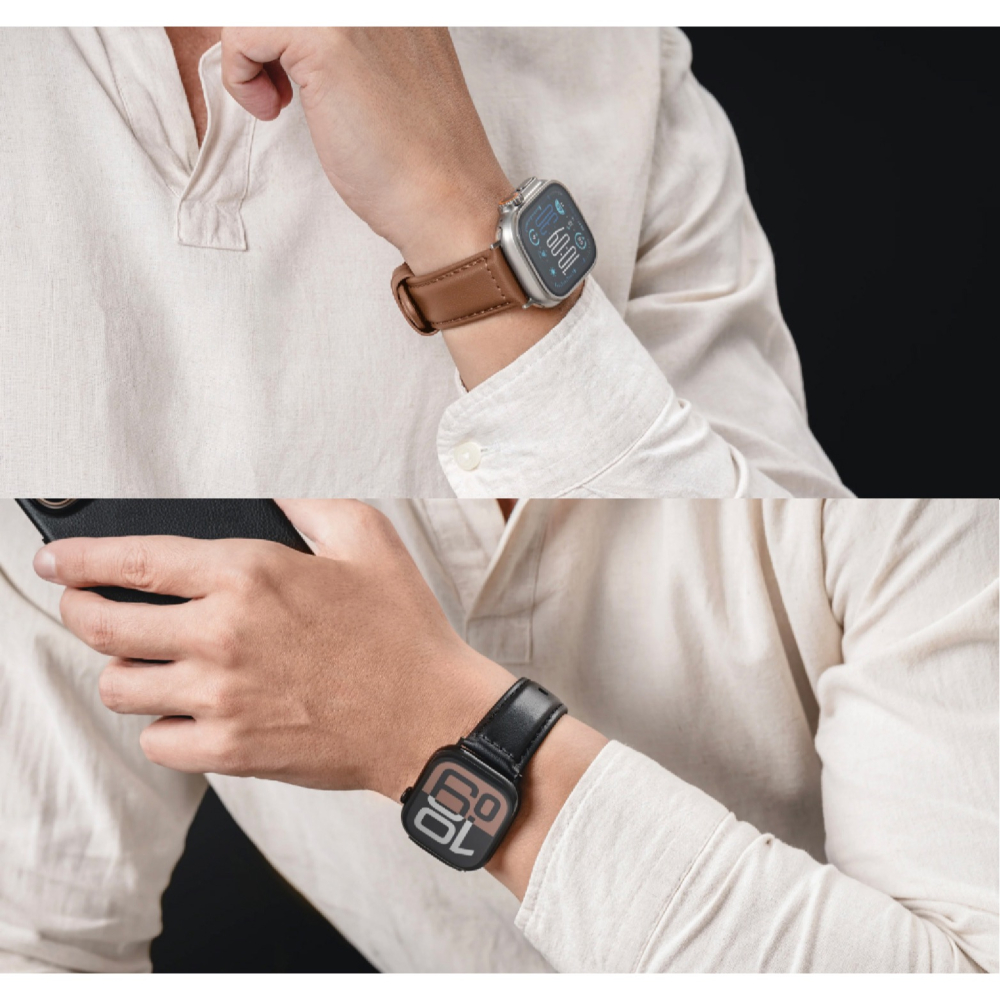 MAGEASY 小牛 皮革 錶帶 適 Apple watch S10 40 41 42 44 45 46 49 mm-細節圖7