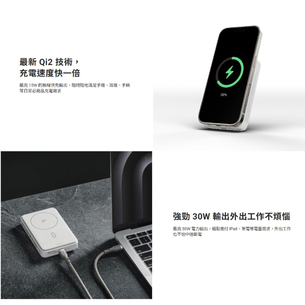 MAGEASY Qi2 支架 磁吸 行動電源 10000mAh 支援 Magsafe 適 iPhone 16 15-細節圖4