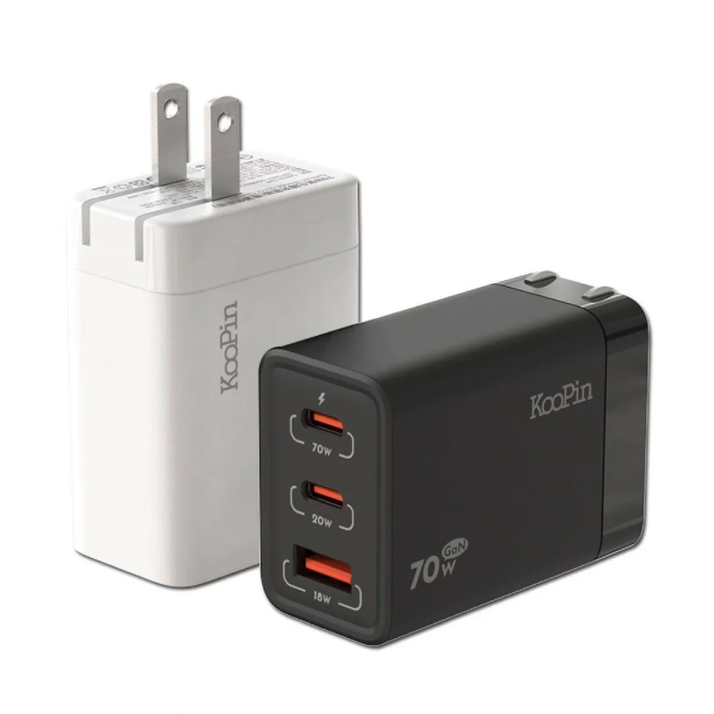 KooPin Type C A 氮化鎵 70W 充電器 快充頭 充電頭 三孔 適 iPhone 16 15 s25-細節圖2