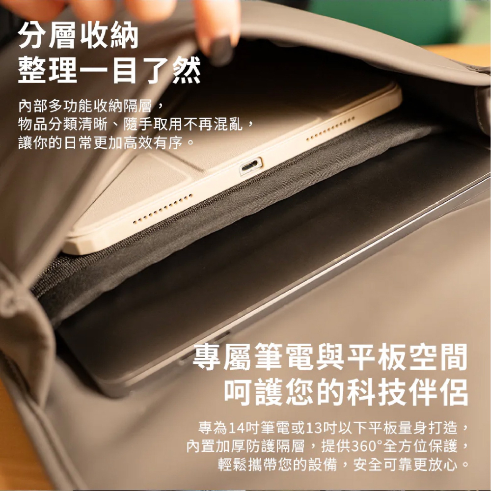 Hipporizz WasserElegant 平板包 筆電包 收納包 單肩包 適 14吋 Macbook iPad-細節圖7