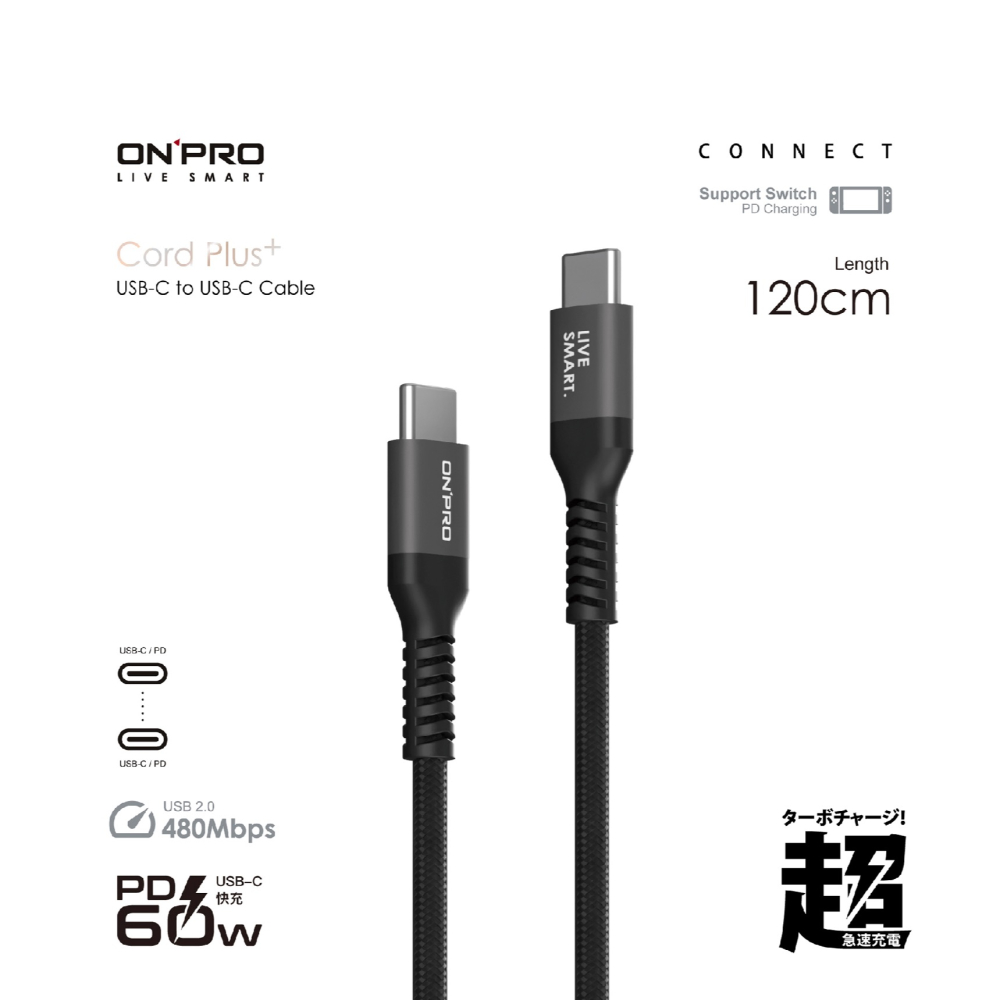 ONPRO Cord Plus USB-C to C PD 60W 快充線 傳輸線 充電線 適 iPhone 16-細節圖3
