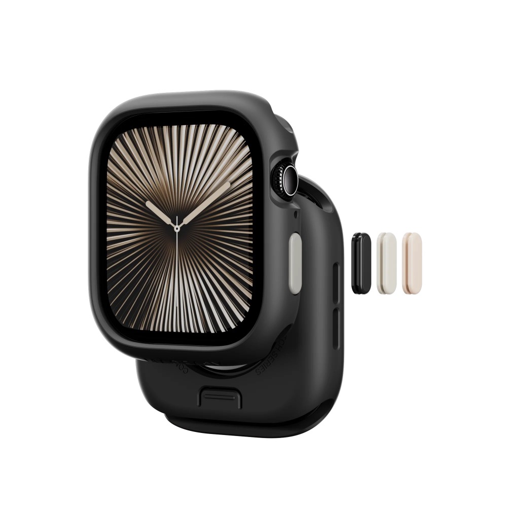 MAGEASY Skin 保護殼 防摔殼 手錶殼 適 Apple Watch S10 42 46 mm-黑色