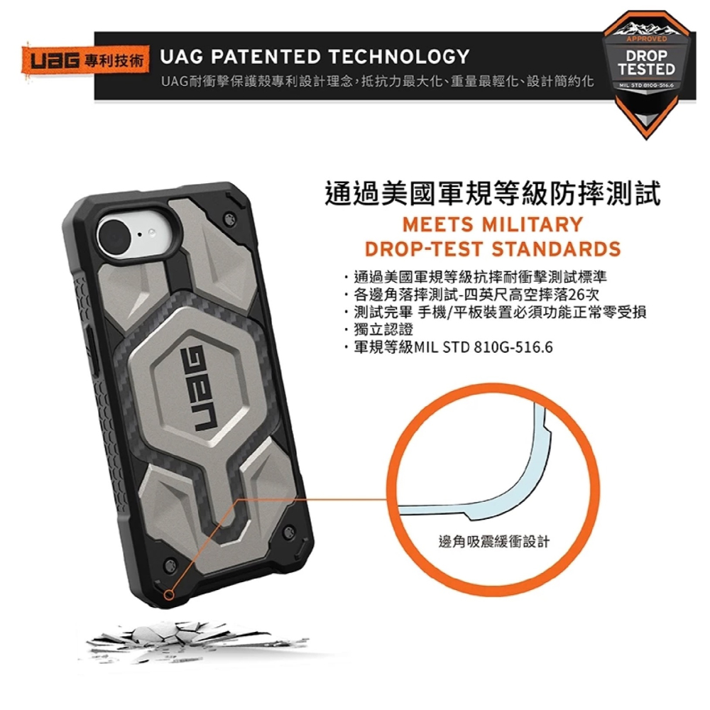 UAG 磁吸 頂級 耐衝擊 鈦金 手機殼 保護殼 防摔殼 MagSafe 適 iPhone 16e-細節圖5