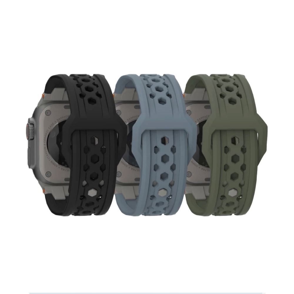 UAG 頂級版 FKM 氟橡膠 錶帶 手錶帶 適 Apple Watch s10 42 44 45 46 49 mm-細節圖2