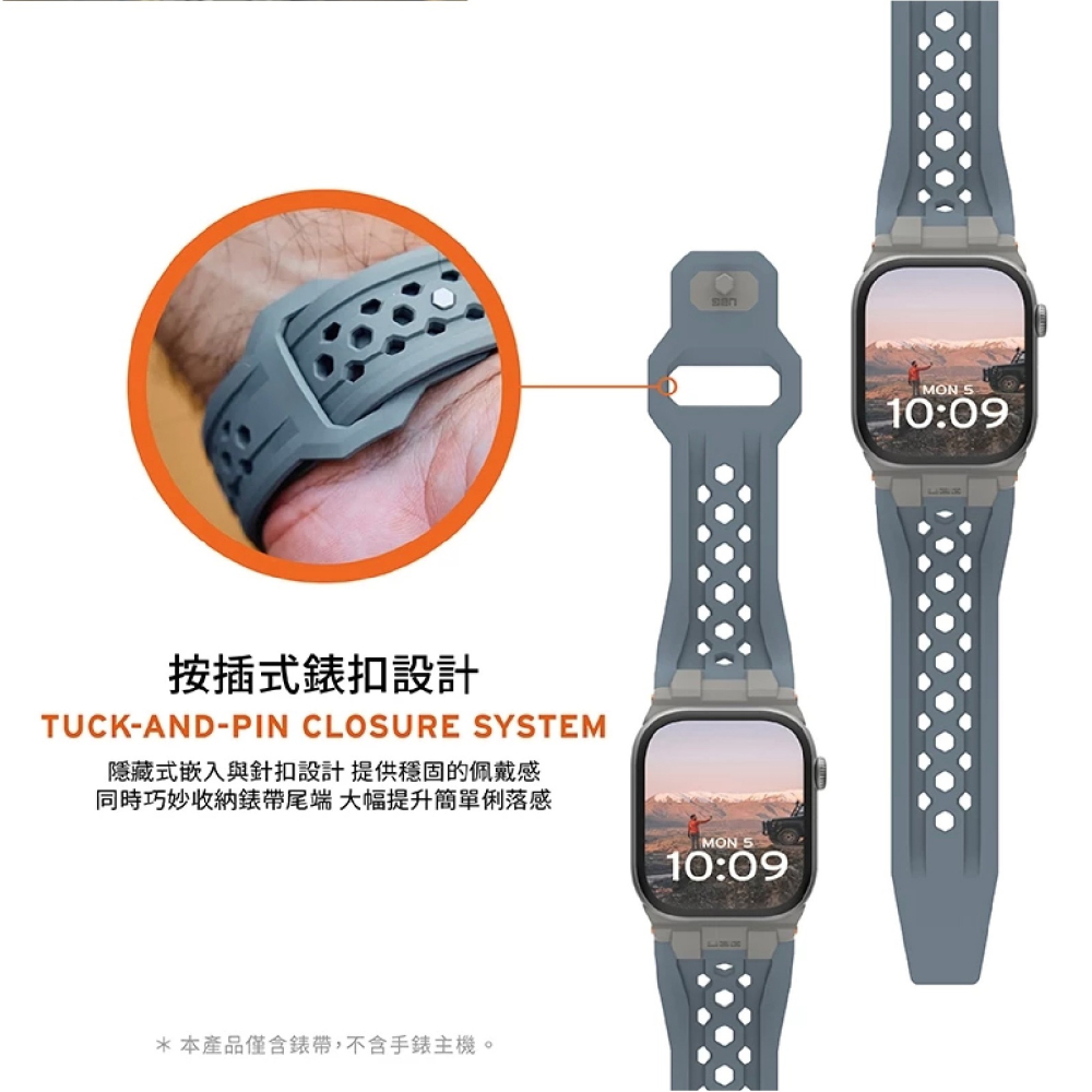 UAG 頂級版 FKM 氟橡膠 錶帶 手錶帶 適 Apple Watch s10 42 44 45 46 49 mm-細節圖8