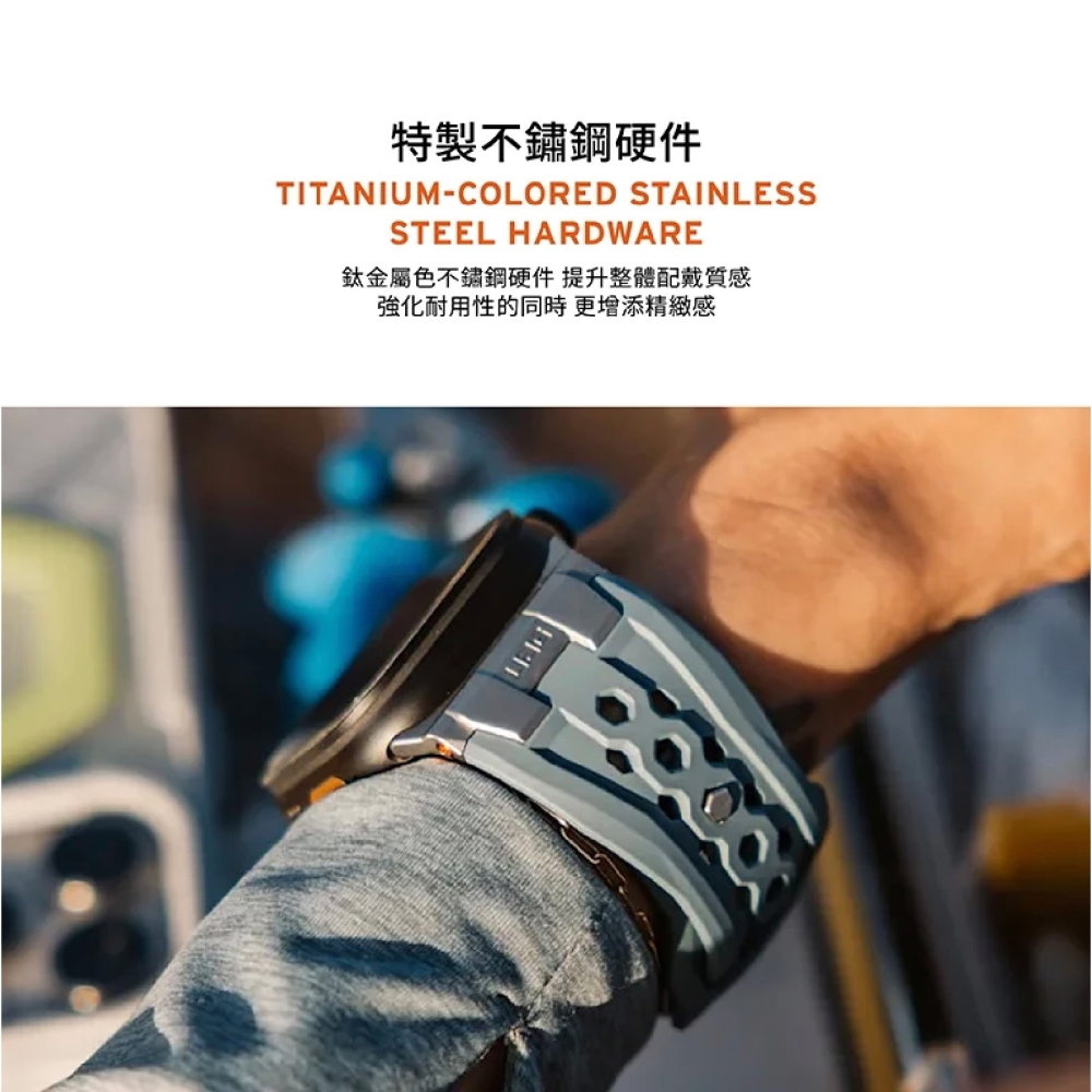 UAG 頂級版 FKM 氟橡膠 錶帶 手錶帶 適 Apple Watch s10 42 44 45 46 49 mm-細節圖9