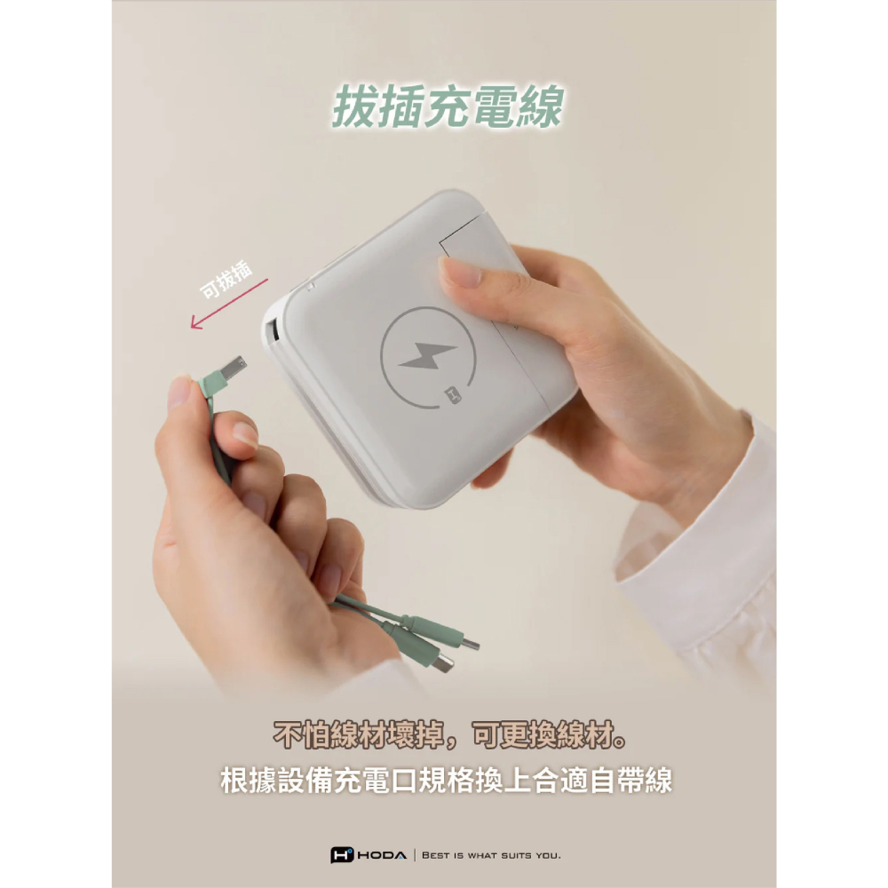 HODA 萬磁王 萬能充 行動電源 充電器 10000 mAh type C A 適iPhone 16 16e s25-細節圖7