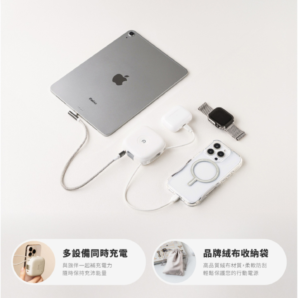 SOLiDE Macaron 馬卡龍 六合一 行動電源 充電器 10000 mAh 適 iPhone 16 16e 15-細節圖5
