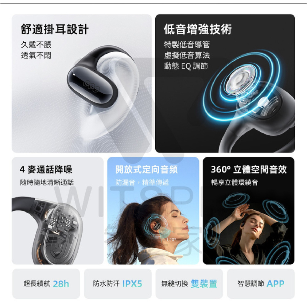 QCY Crossky GTR2 開放式 運動 藍牙 無線 耳機 適 iPhone 16 15 S25-細節圖4
