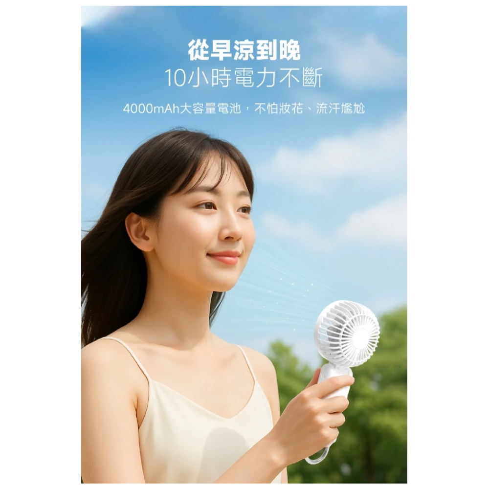 POLYBATT 雙扇葉 頸掛 手持 摺疊 風扇 適 露營 健走 登山-細節圖4