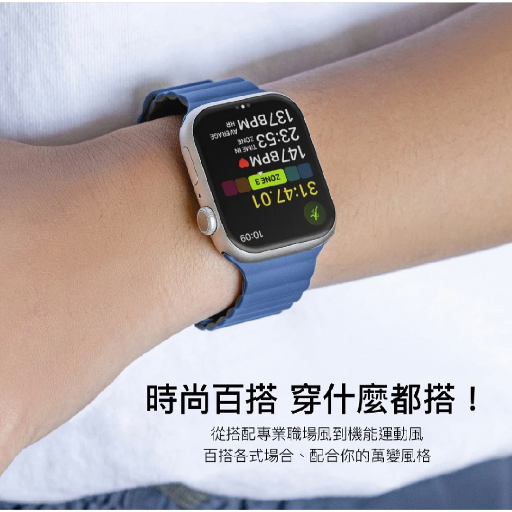 MAGEASY Skin 防水 磁吸 矽膠 錶帶 Apple Watch Ultra 2 S10 49 mm-細節圖8