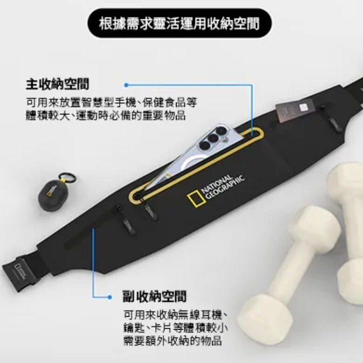 【限時購】 國家地理 NatGeo Running Belt 隨行運動腰包 收納包 運動包 腰包-細節圖6