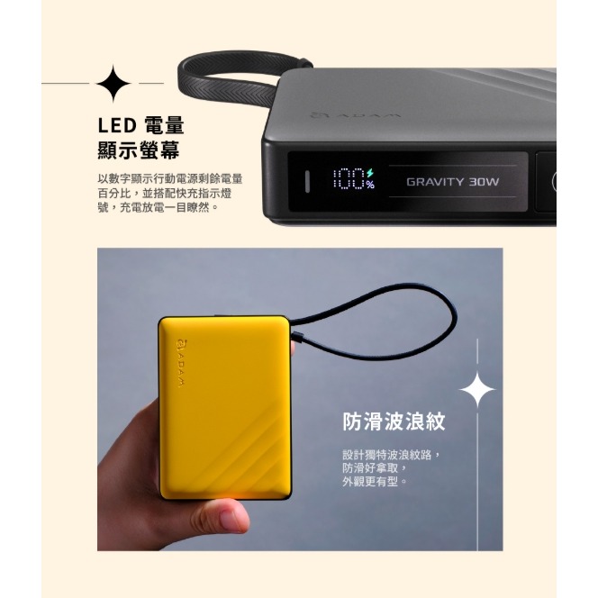 亞果元素 GRAVITY 30w 自帶線 快充 行動電源 標示Wh 10000mAh iPhone 15 16-細節圖9