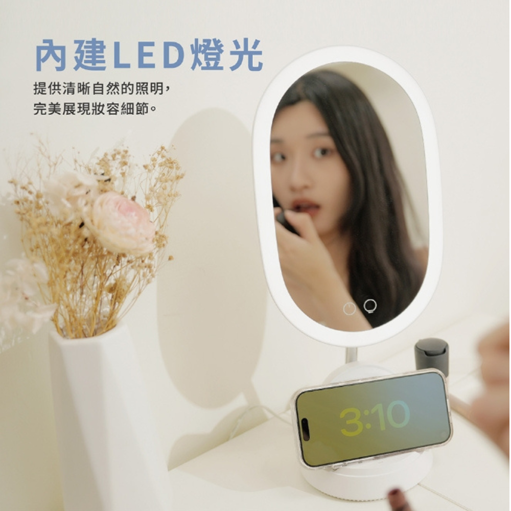 PUREGEAR 普格爾 無線 LED 折疊 化妝鏡 美妝鏡 梳妝鏡 燈桌鏡 補光帶-細節圖5