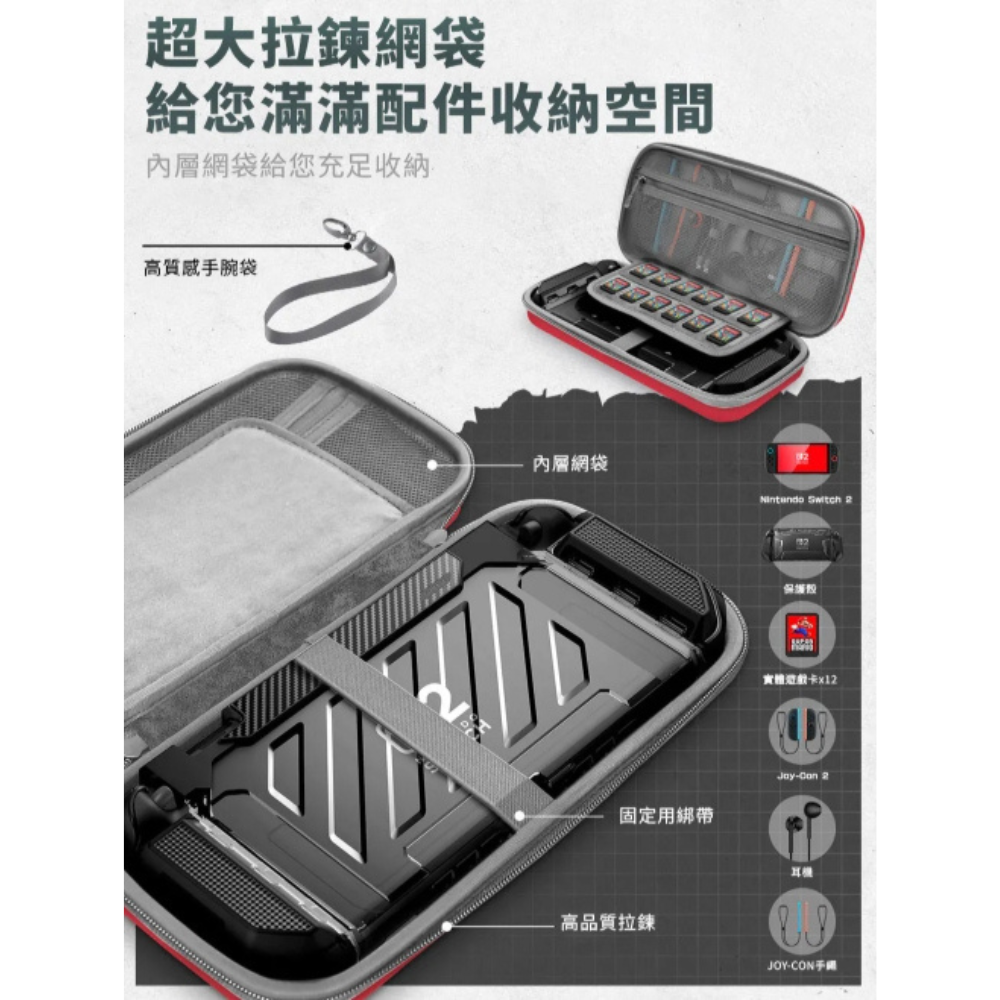 SUPCASE 防潑水 防摔殼 保護殼 收納包 手提包 plus 任天堂 Nintendo Switch 2-細節圖4