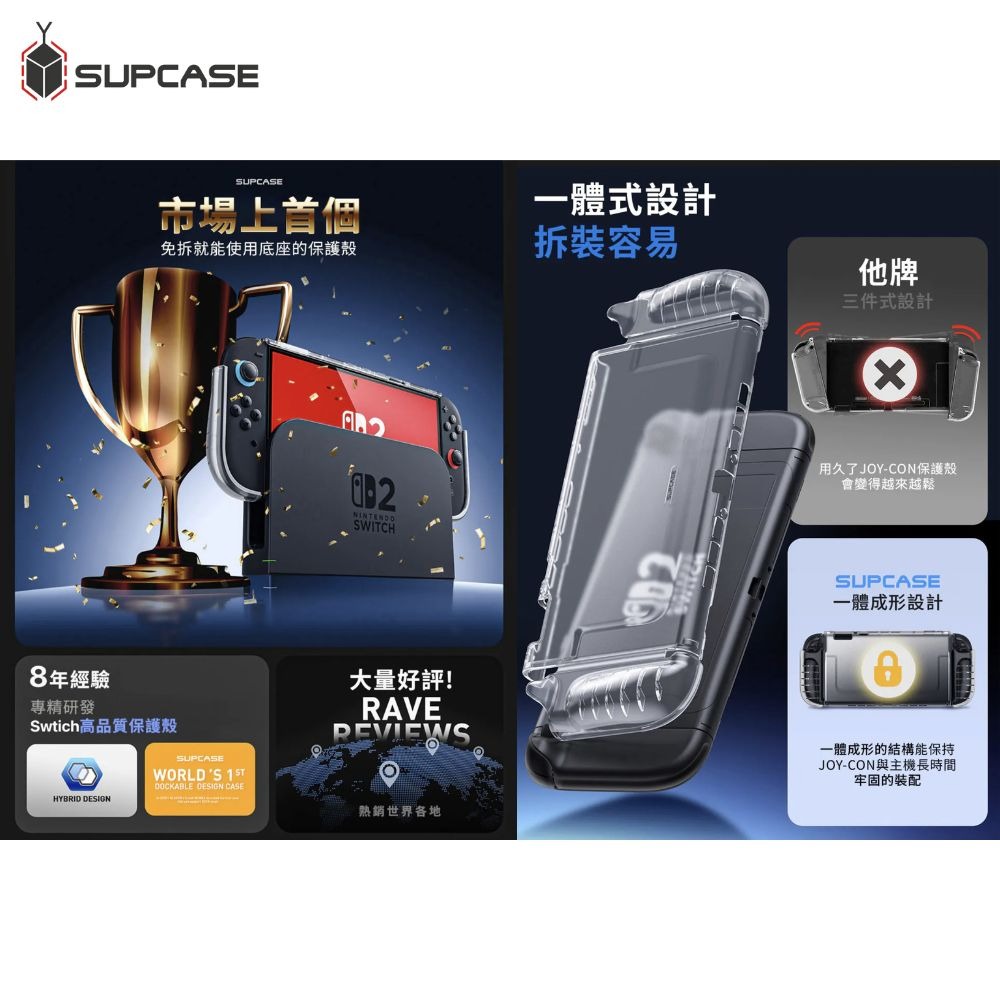 SUPCASE 軍規 UB Pro 防摔殼 保護殼 遊戲機 一體成型 任天堂 Nintendo Switch 2-細節圖6