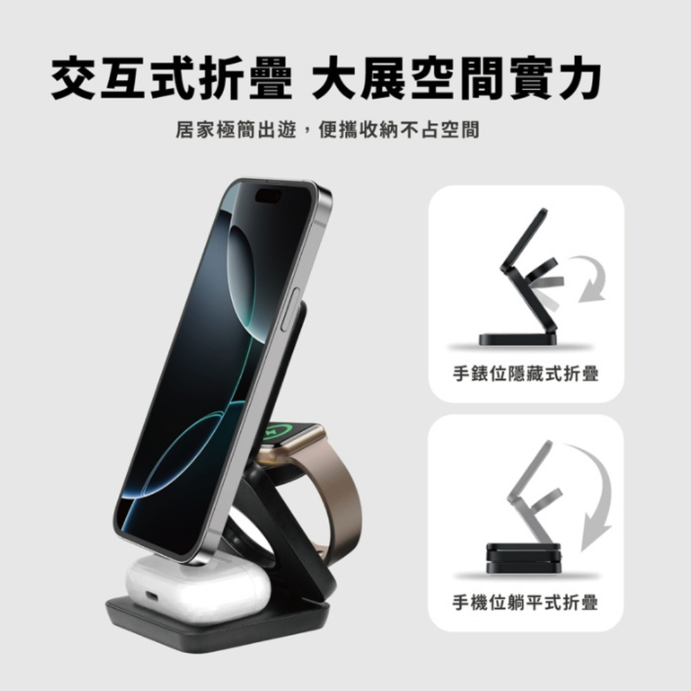 Oweida UT-25W 三合一 magsafe 電源 磁吸 供應器 充電器 適 iPhone 16 15 14 13-細節圖6