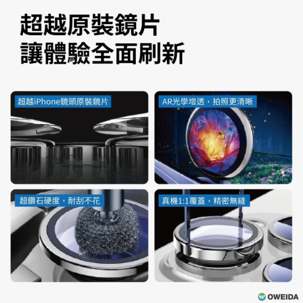 Oweida 星耀 保護貼 鋁金屬 保護鏡 鏡頭貼 9H 鏡頭 玻璃貼 適 iPhone 16 Plus Pro Max-細節圖4