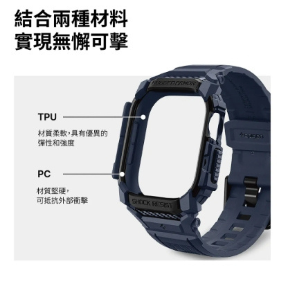 Spigen rugged 一體成型 手錶 保護殼 防摔殼 手錶殼 錶框 Apple Watch s10 46 42mm-細節圖7