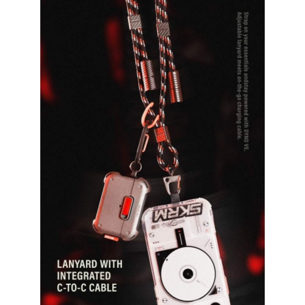 Skinarma Dyno VE 2合1 充電 手機 揹繩 斜背 type c pd usb c 附連接片 掛繩 編織-細節圖8