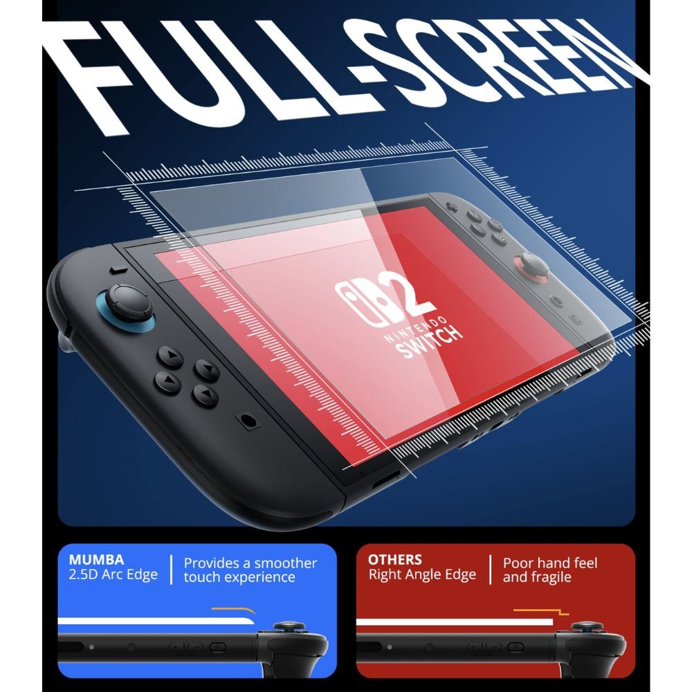 supcase 任天堂 玻璃貼 螢幕 9H 保護貼 螢幕貼 2入 極薄 玻璃 Nintendo Switch 2-細節圖9