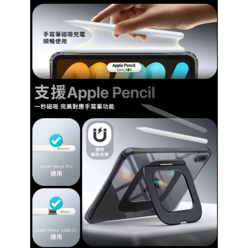 SUPCASE 透明 背蓋 支架 平板套 保護殼 防摔殼 iPad Mini 7 6 A17 Pro 2024 UB-細節圖6