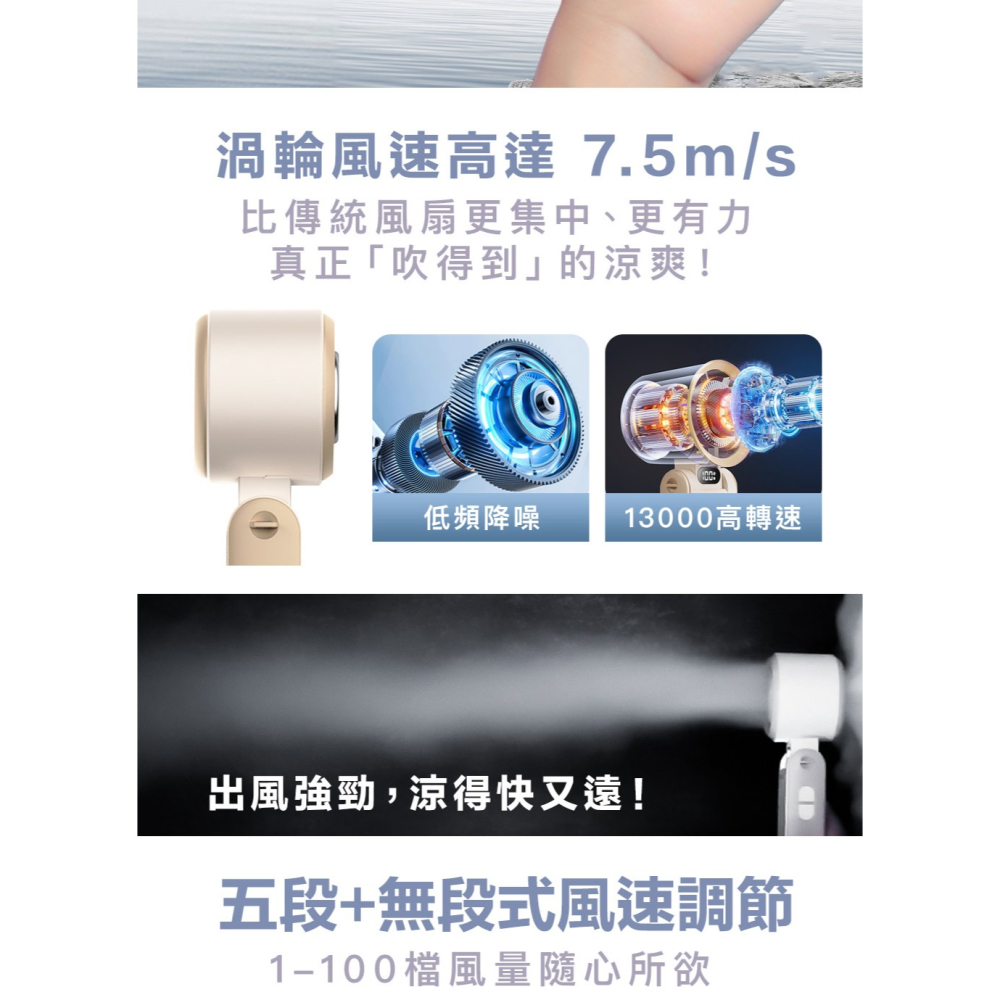 ASPOR 隨身 製冷 含掛繩 FN-188 折疊 可上飛機 手持 渦輪扇 電風扇 長續航 5200mAh 風扇-細節圖10