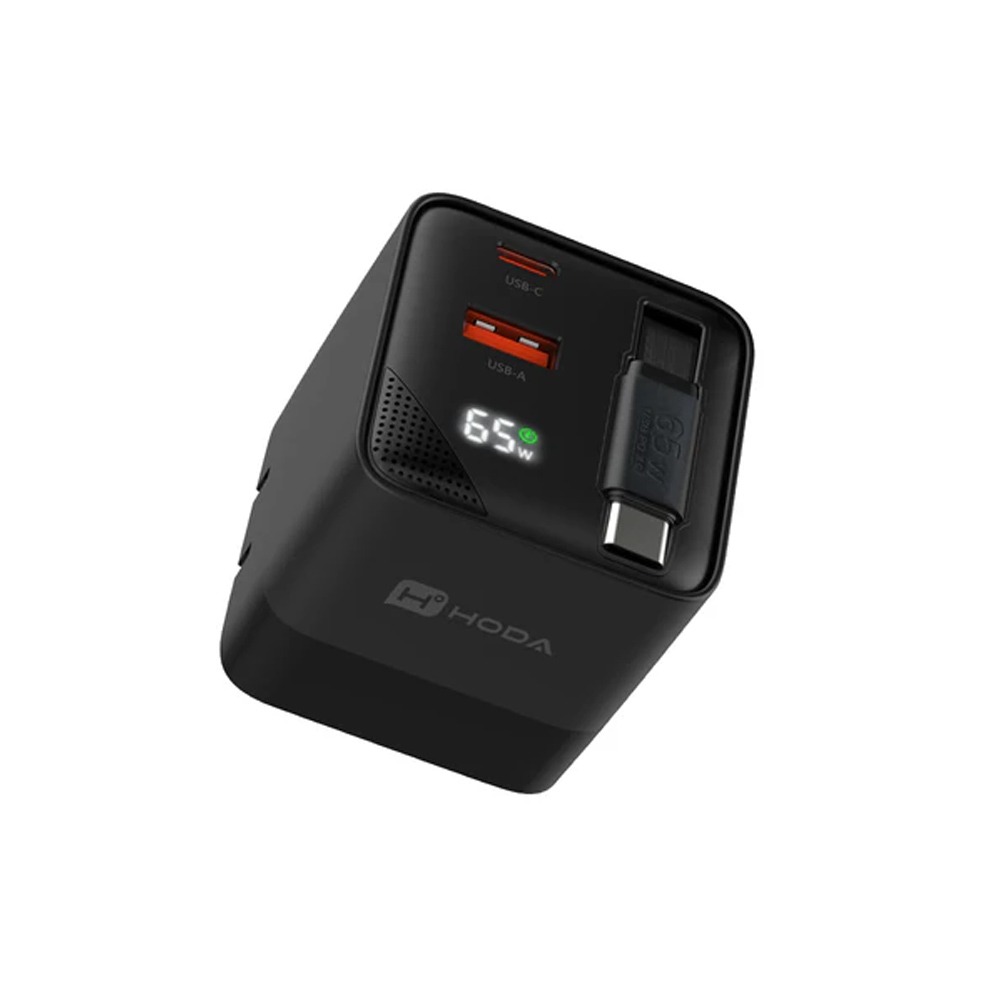 HODA GaN 氮化鎵 65w 三輸出 自帶 伸縮線 PD 充電頭 極速 iPhone 17 16 15 s25-規格圖11