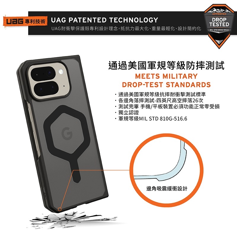 UAG 耐衝擊 保護殼 防摔殼 透黑 黑圈 MagSafe 手機殼 Google Pixel 10 Pro Fold-細節圖6