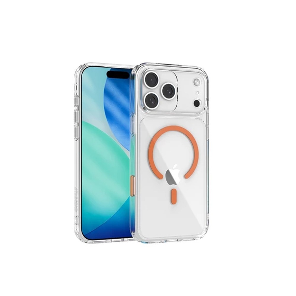 JTLEGEND 減震 防摔殼 磁吸 保護殼 按鍵版  手機殼 iPhone 17 Air Pro Max-透明橘圈